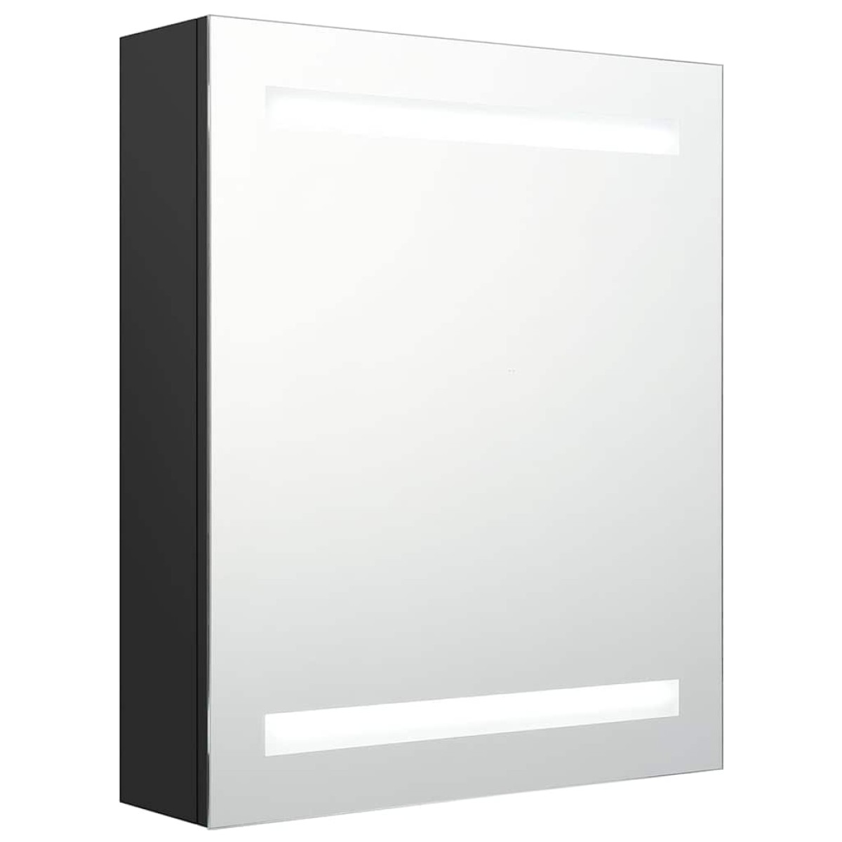 vidaXL Καθρέφτης Μπάνιου με Ντουλάπι / LED Μαύρο 50 x 14 x 60 εκ.