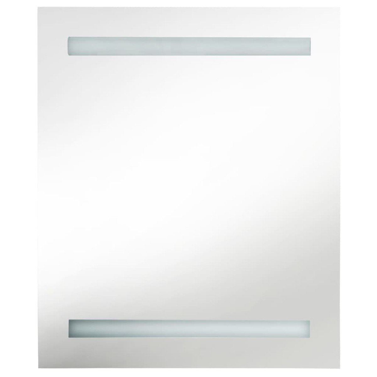 vidaXL Καθρέφτης Μπάνιου με Ντουλάπι & LED Λαμπερό Μαύρο 50x14x60 εκ.