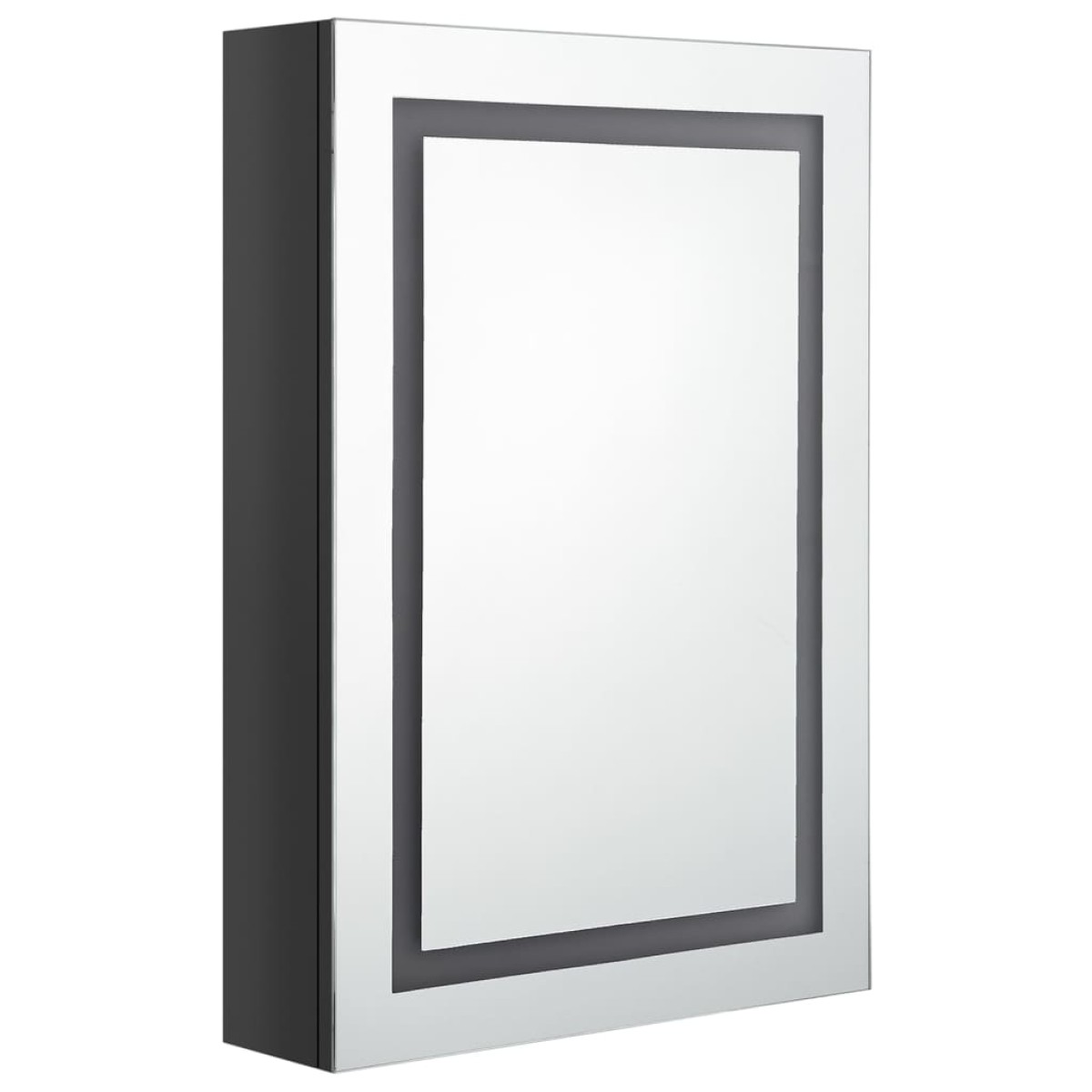 vidaXL Καθρέφτης Μπάνιου με Ντουλάπι & LED Λαμπερό Μαύρο 50x13x70 εκ.