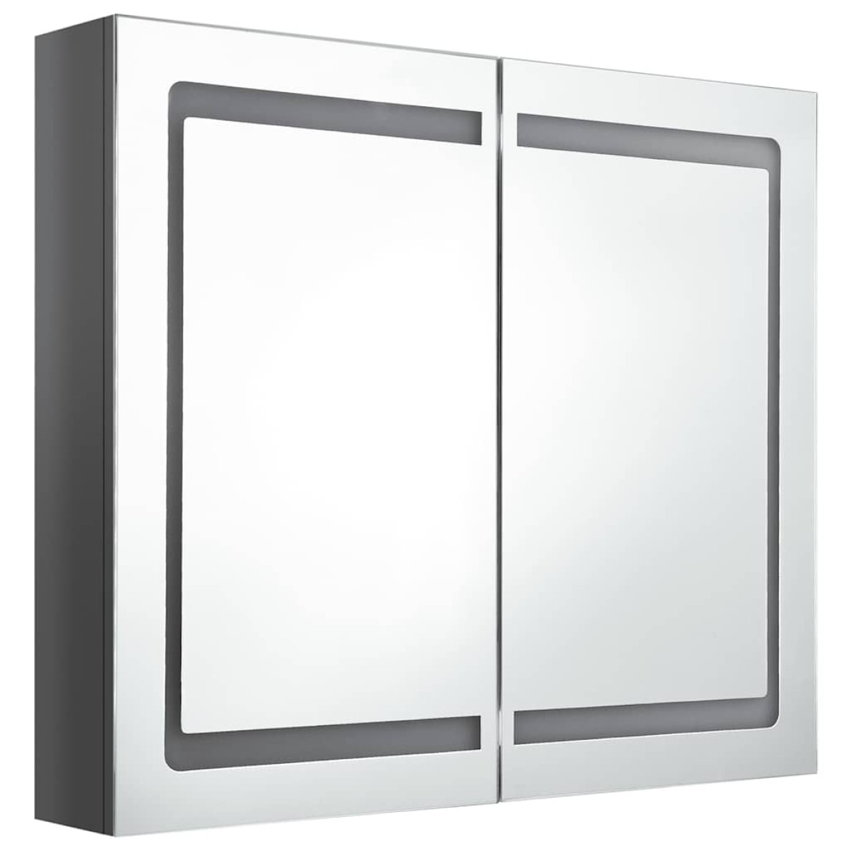 vidaXL Καθρέφτης Μπάνιου με Ντουλάπι & LED Λαμπερό Γκρι 80x12x68 εκ.