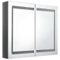 vidaXL Καθρέφτης Μπάνιου με Ντουλάπι & LED Λαμπερό Γκρι 80x12x68 εκ.