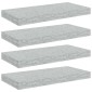 vidaXL Ράφια Τοίχου 4 τεμ. Γκρι Σκυροδέματος 50x23x3,8 εκ. MDF