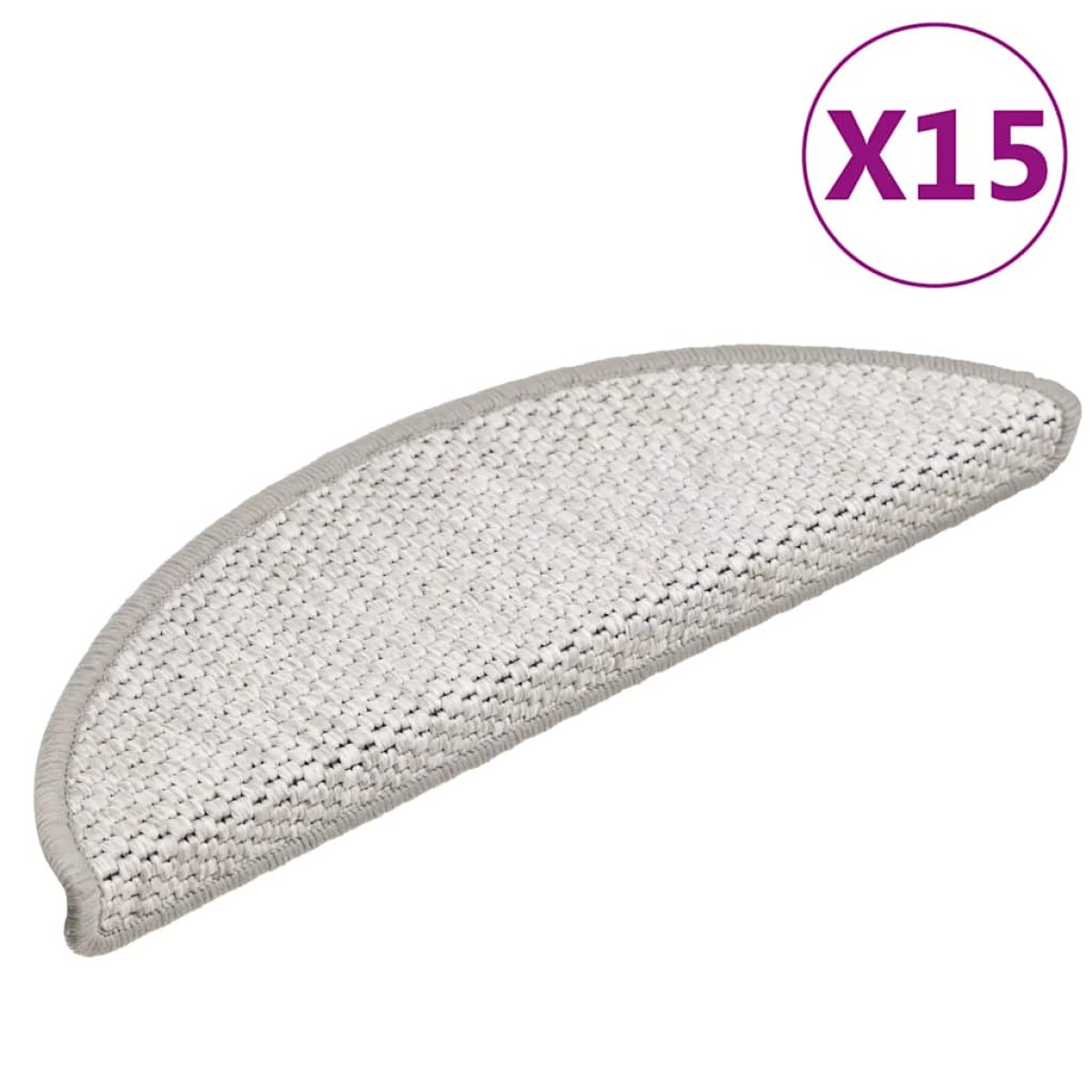 vidaXL Πατάκια Σκάλας Αυτοκόλλητα 15 τεμ. Όψη Σιζάλ Μπεζ 56x17x3 εκ.