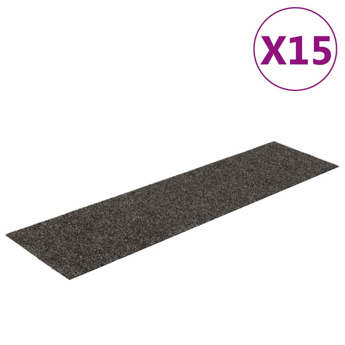 vidaXL Πατάκια Σκάλας Αυτοκόλλητα Ορθογώνια 15 τεμ. Γκρι Καφέ 76x20 εκ