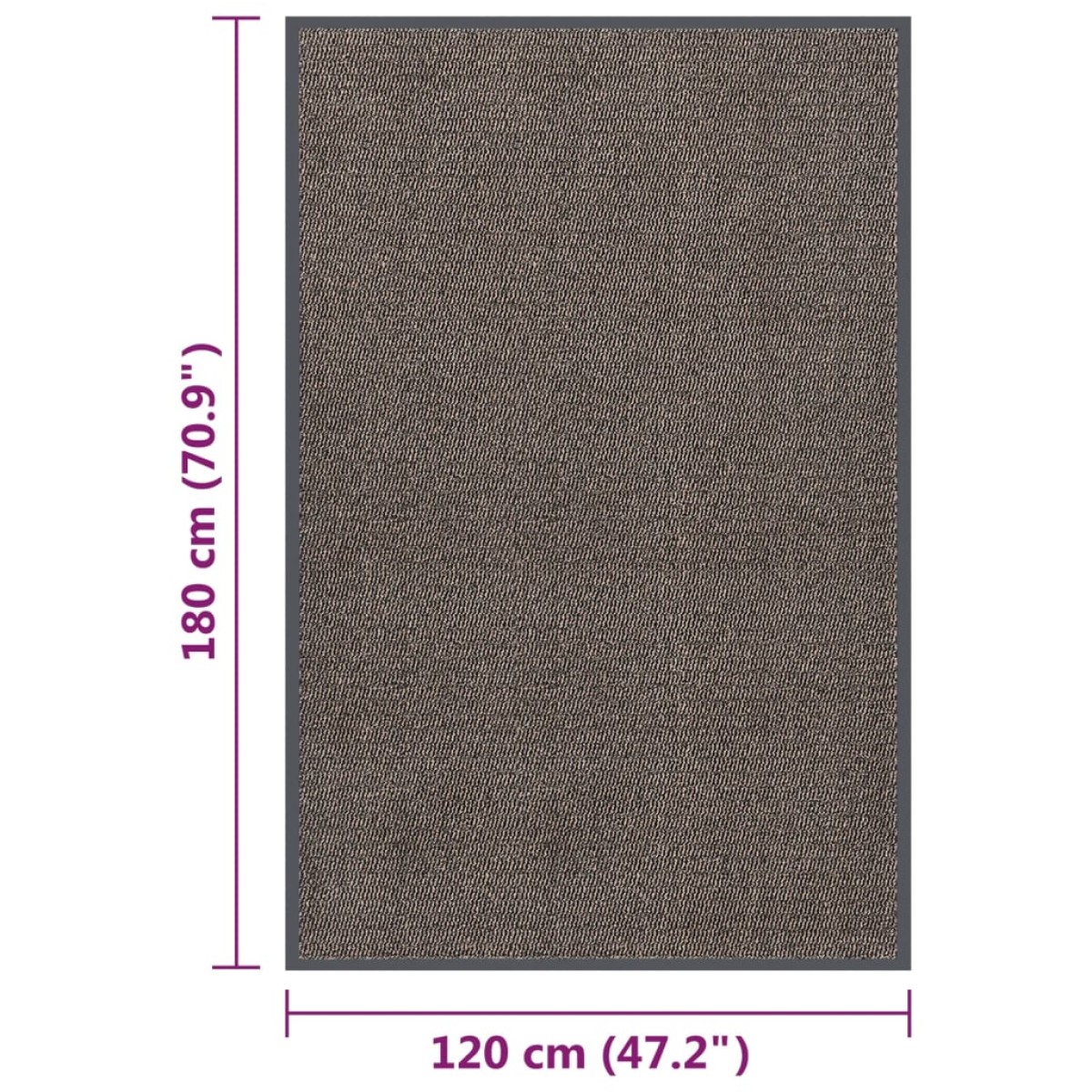 vidaXL Πατάκι Εισόδου Θυσανωτό Σκούρο Καφέ 120 x 180 εκ.