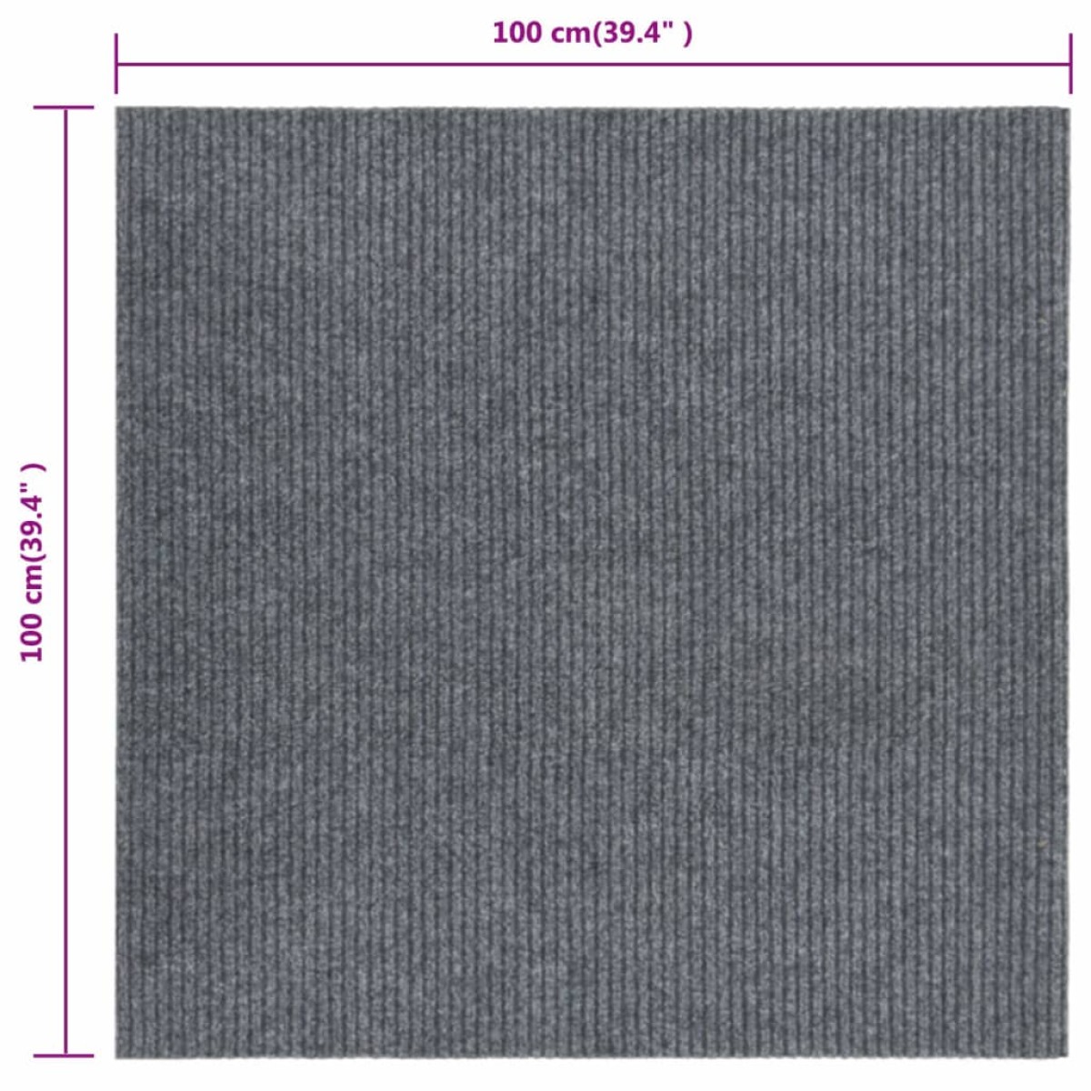 vidaXL Χαλί Διάδρομος / Συλλέκτης Βρωμιάς Γκρι 100 x 100 εκ.
