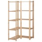vidaXL Γωνιακή Ραφιέρα 5 Επιπέδων 82,5x82,5 x170 εκ. Μασίφ Ξύλο Πεύκου