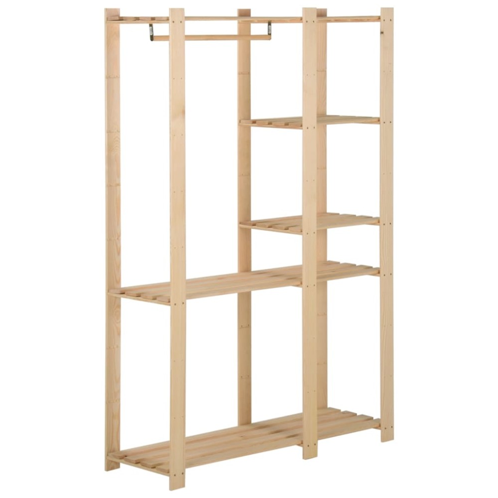 vidaXL Κρεμάστρα Ρούχων Δαπέδου 110x38x170 εκ. από Μασίφ Ξύλο Πεύκου