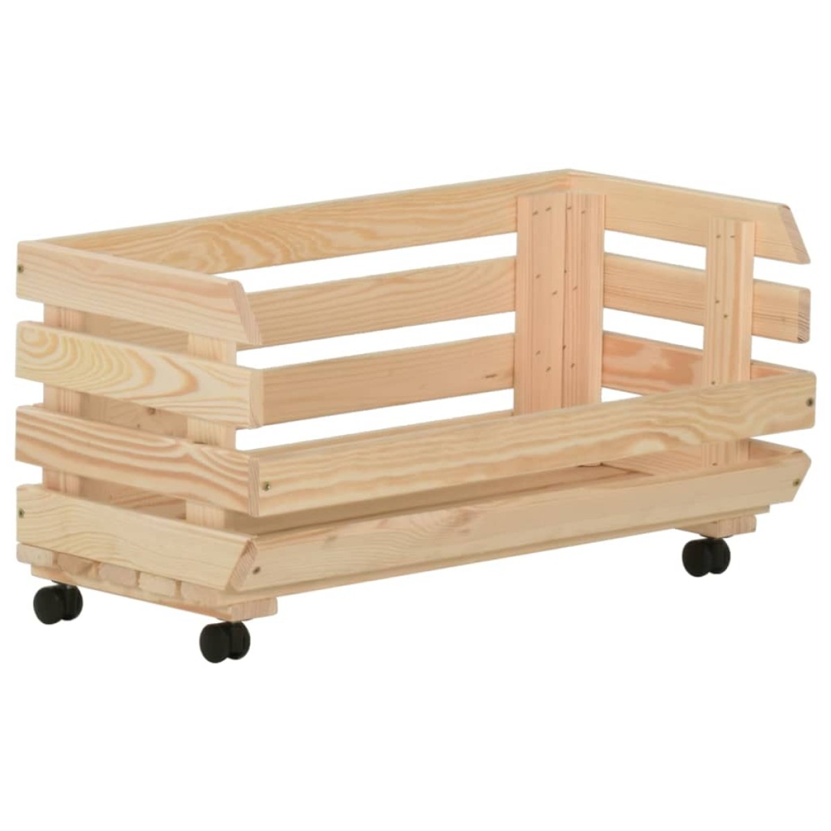 vidaXL Τρόλεϊ Λαχανικών 57 x 30 x 80 εκ. από Μασίφ Ξύλο Πεύκου
