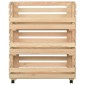 vidaXL Τρόλεϊ Λαχανικών 77 x 30 x 80 εκ. από Μασίφ Ξύλο Πεύκου