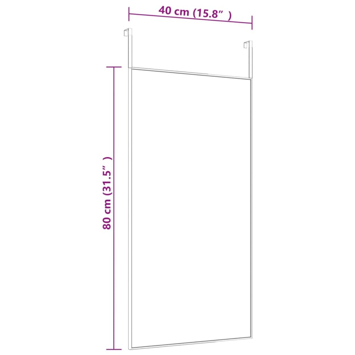 vidaXL Καθρέπτης Πόρτας Χρυσό 40 x 80 εκ. από Γυαλί και Αλουμίνιο