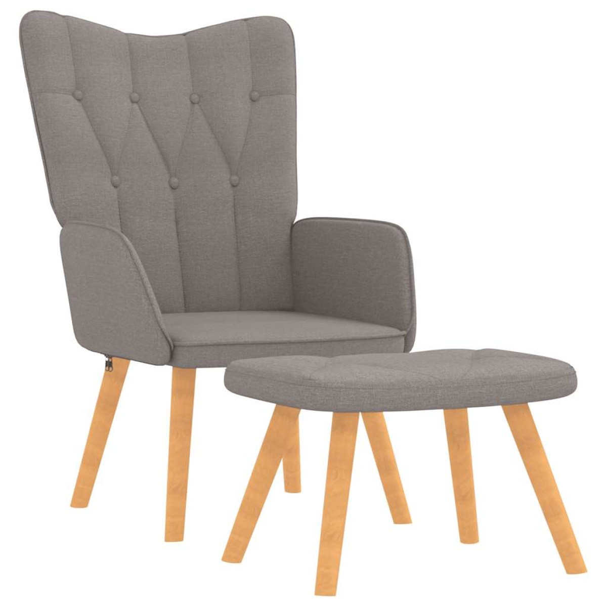 vidaXL Πολυθρόνα Relax Taupe Υφασμάτινη με Σκαμπό
