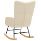 vidaXL Κουνιστή Πολυθρόνα Κρεμ Υφασμάτινη