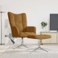 vidaXL Πολυθρόνα Relax Καφέ Βελούδινη με Σκαμπό