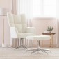 vidaXL Πολυθρόνα Relax Λευκό Κρεμ Βελούδινη με Σκαμπό