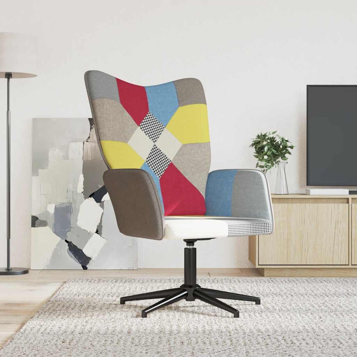 vidaXL Πολυθρόνα Relax Σχέδιο Patchwork Υφασμάτινη