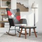 vidaXL Πολυθρόνα Κουνιστή Σχέδιο Patchwork Υφασμάτινη με Σκαμπό