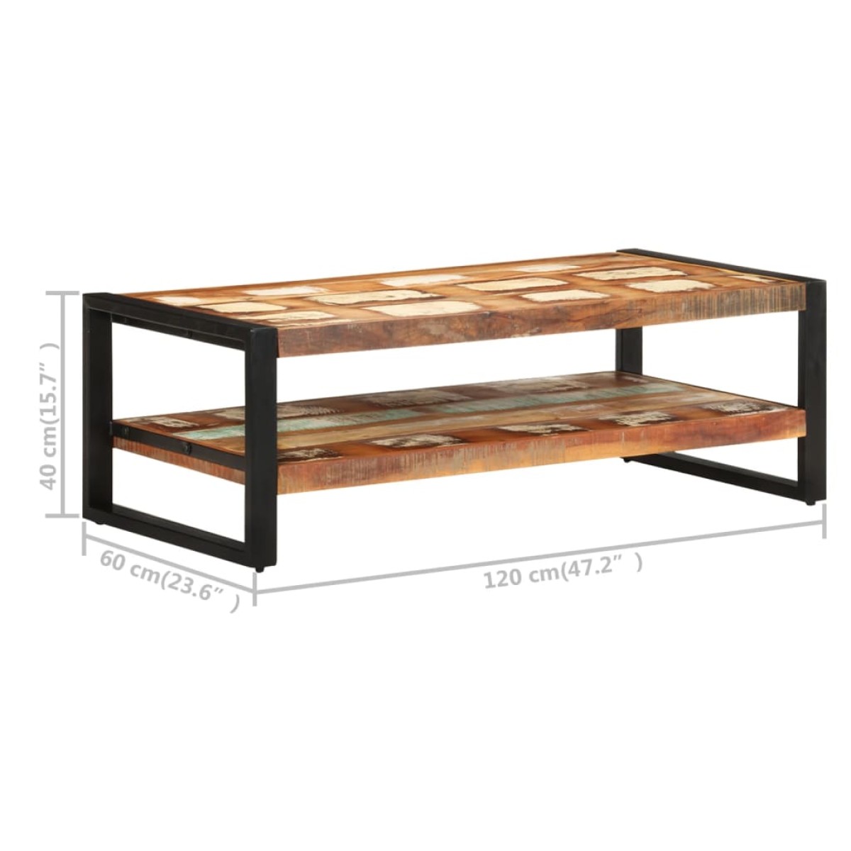 vidaXL Τραπεζάκι Σαλονιού 120 x 60 x 40 εκ. Μασίφ Ανακυκλωμένο Ξύλο