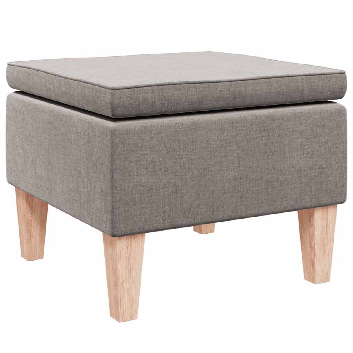 vidaXL Σκαμπό με Ξύλινα Πόδια Taupe Υφασμάτινο