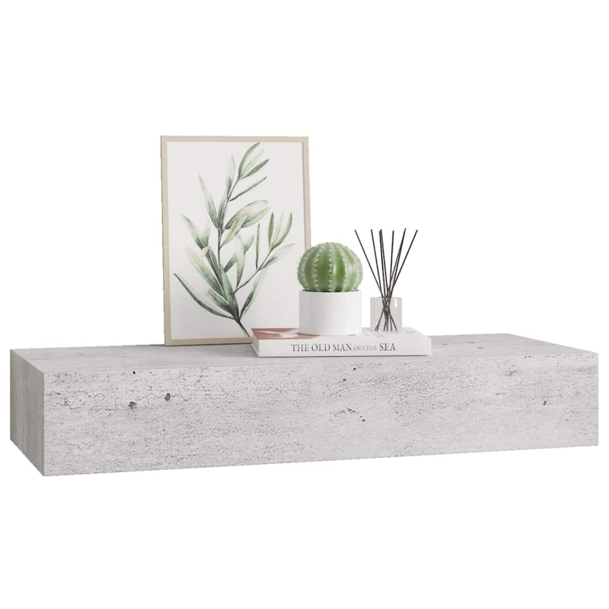 vidaXL Ράφι Επιτοίχιο με Συρτάρι Γκρι Σκυρ. 60 x 23,5 x 10 εκ. από MDF