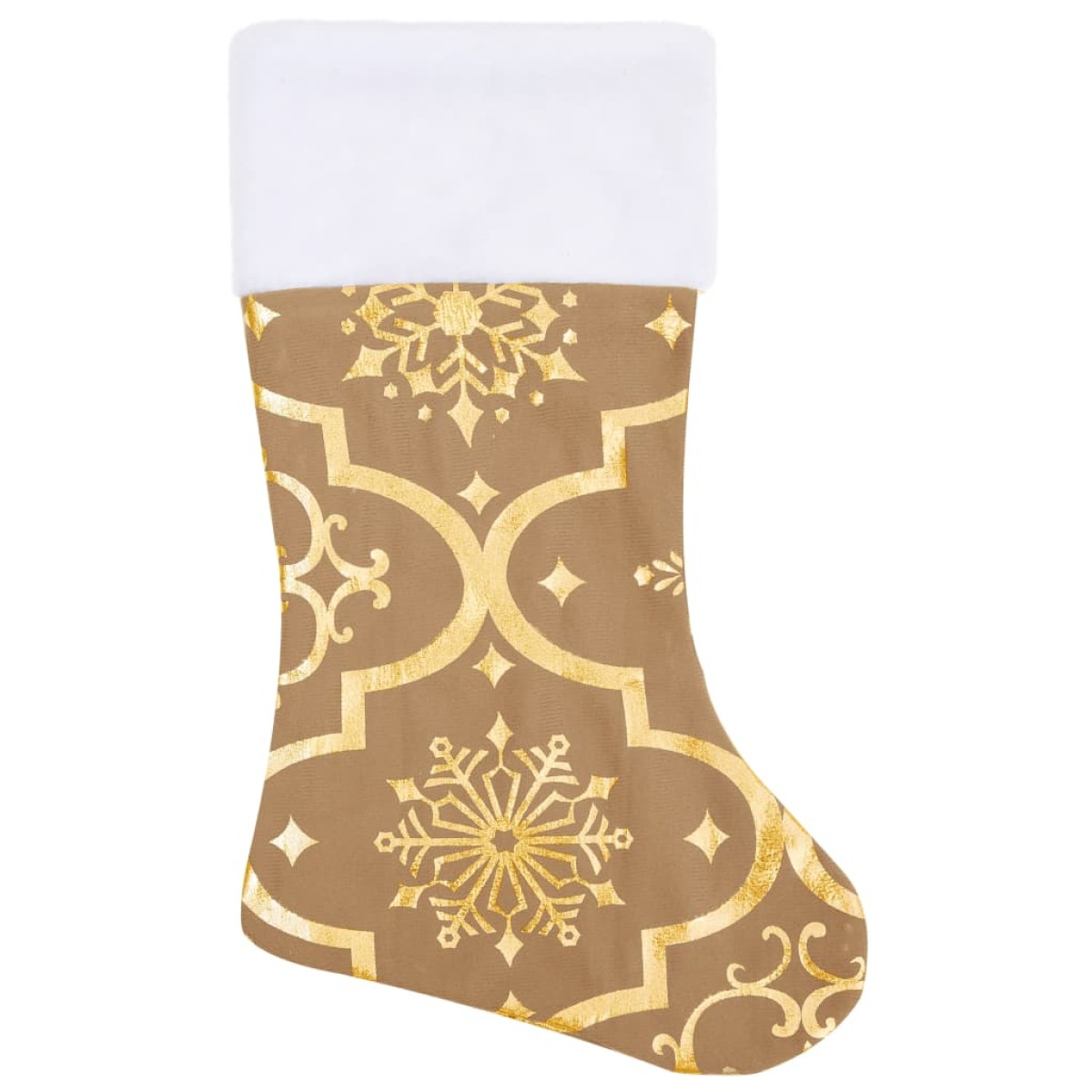 vidaXL Ποδιά Πολυτελείας Χριστουγ. Δέντρου Κίτρινη Κάλτσα 150εκ Υφασμ.