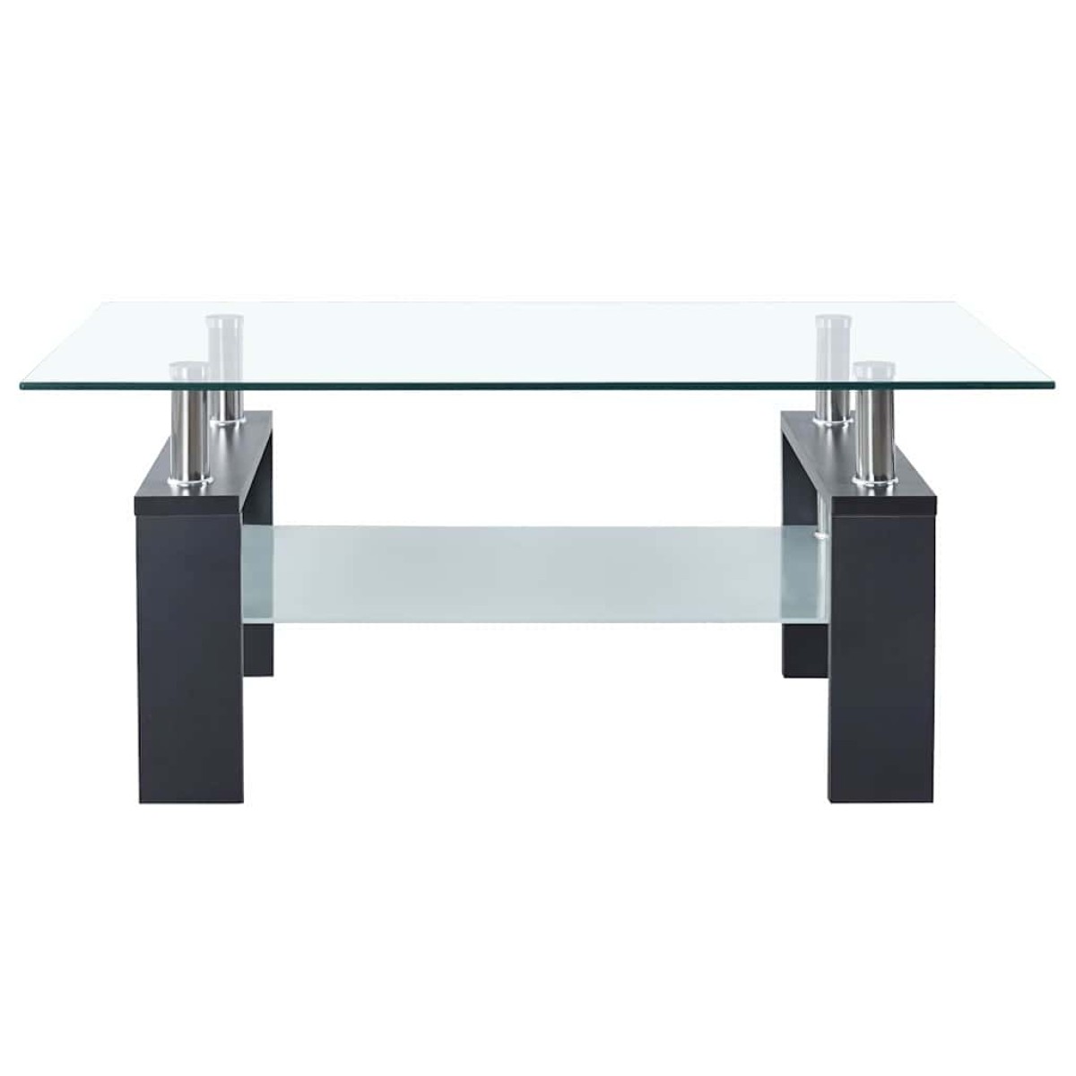 vidaXL Τραπεζάκι Σαλονιού Γκρι και Διαφανές 95x55x40 εκ. Ψημένο Γυαλί