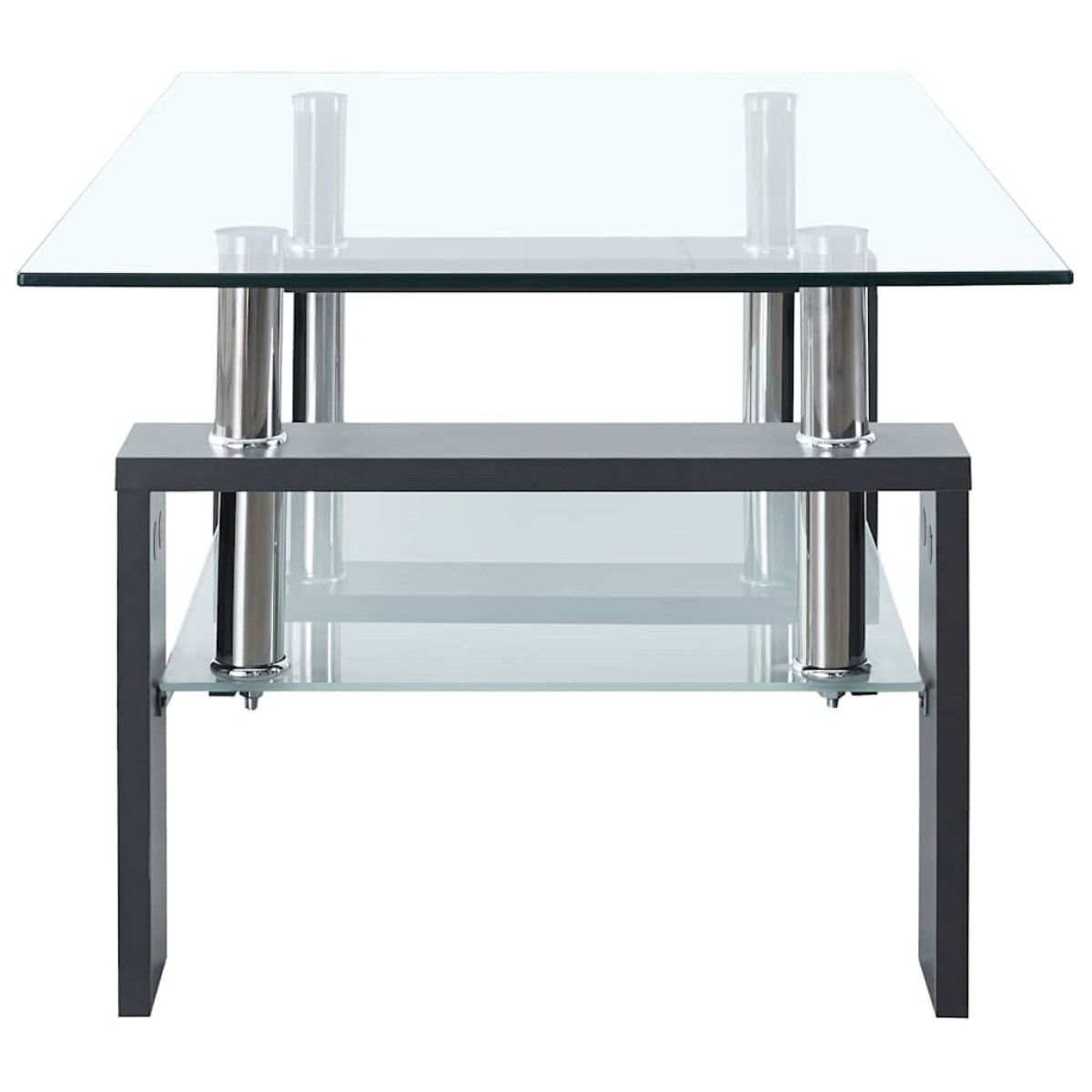 vidaXL Τραπεζάκι Σαλονιού Γκρι και Διαφανές 95x55x40 εκ. Ψημένο Γυαλί