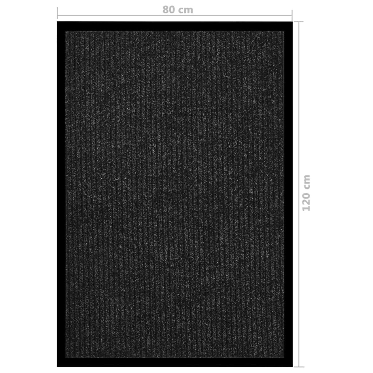 vidaXL Πατάκι Εισόδου Ριγέ Ανθρακί 80 x 120 εκ.