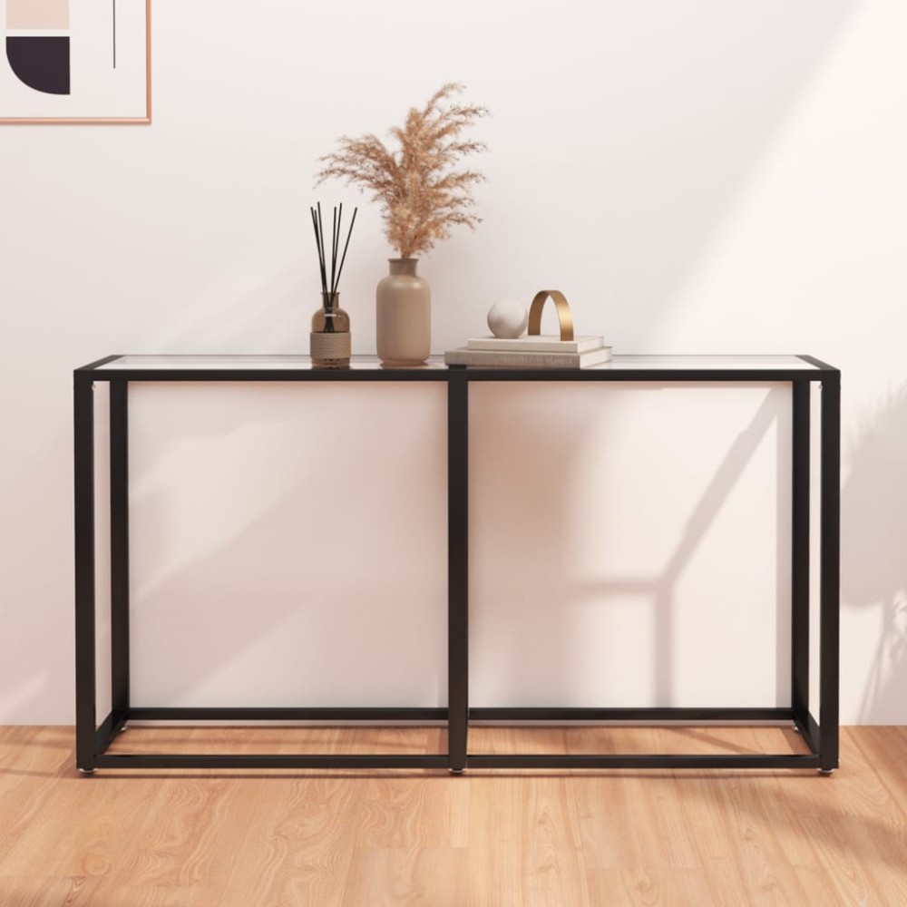vidaXL Τραπέζι Κονσόλα Διαφανές 140x35x75,5 εκ. από Ψημένο Γυαλί