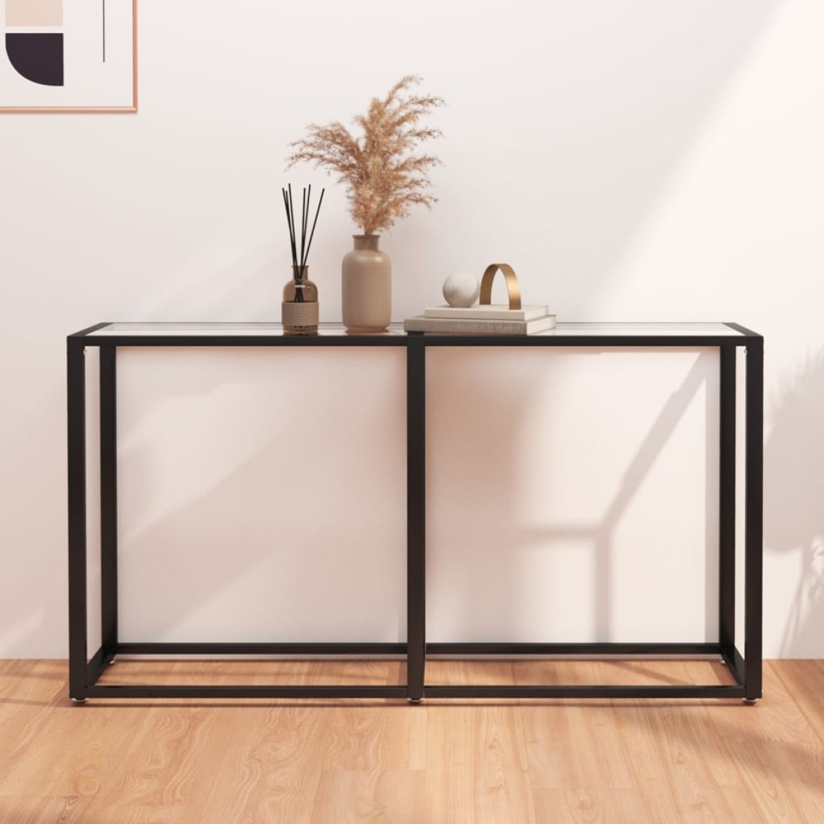 vidaXL Τραπέζι Κονσόλα Διαφανές 140x35x75,5 εκ. από Ψημένο Γυαλί