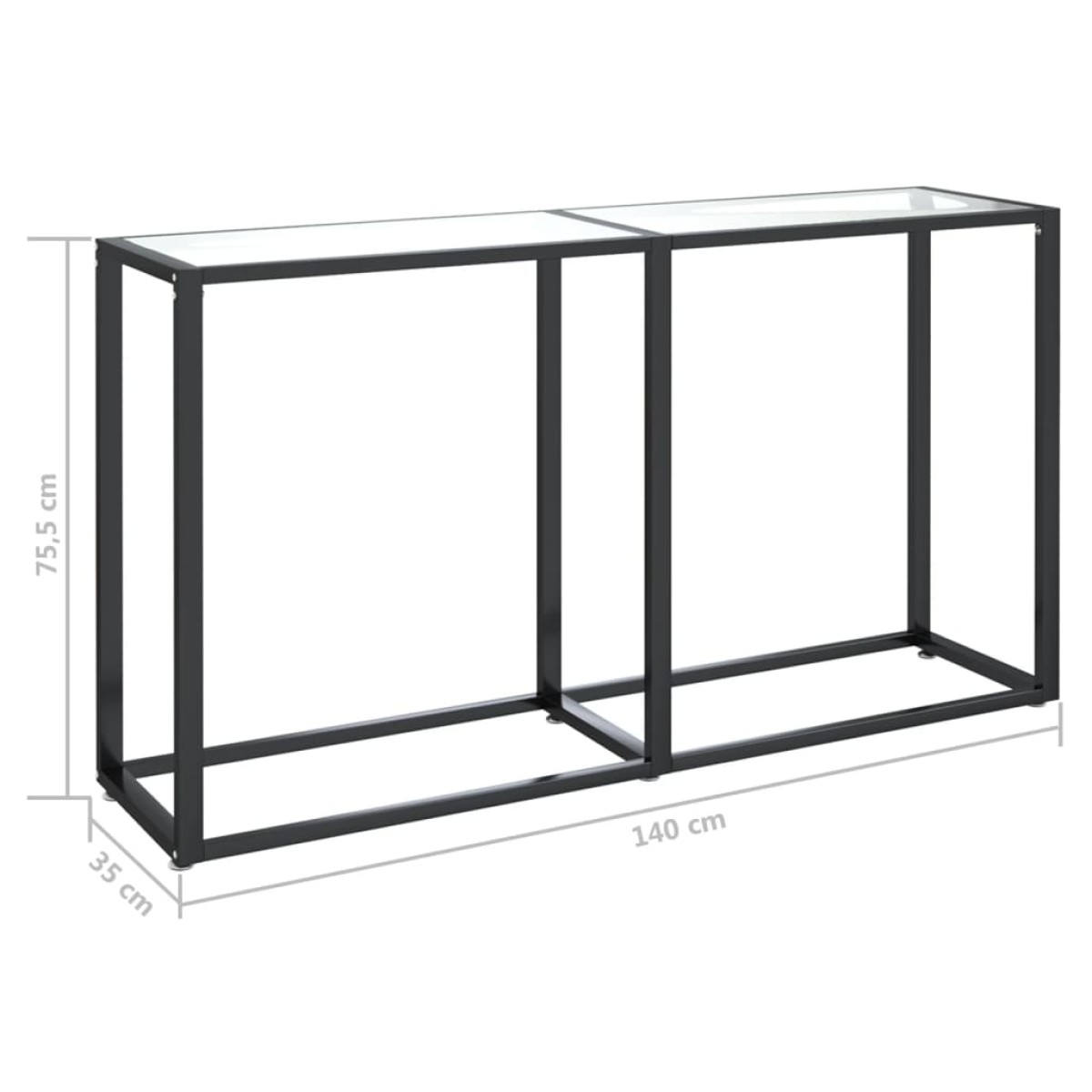 vidaXL Τραπέζι Κονσόλα Διαφανές 140x35x75,5 εκ. από Ψημένο Γυαλί