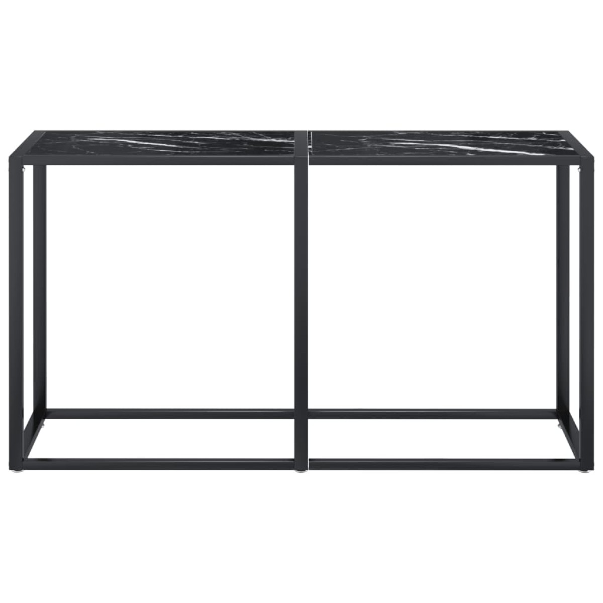 vidaXL Τραπέζι Κονσόλα Μαύρο Όψη Μαρμάρου 140x35x75,5 εκ. Ψημένο Γυαλί