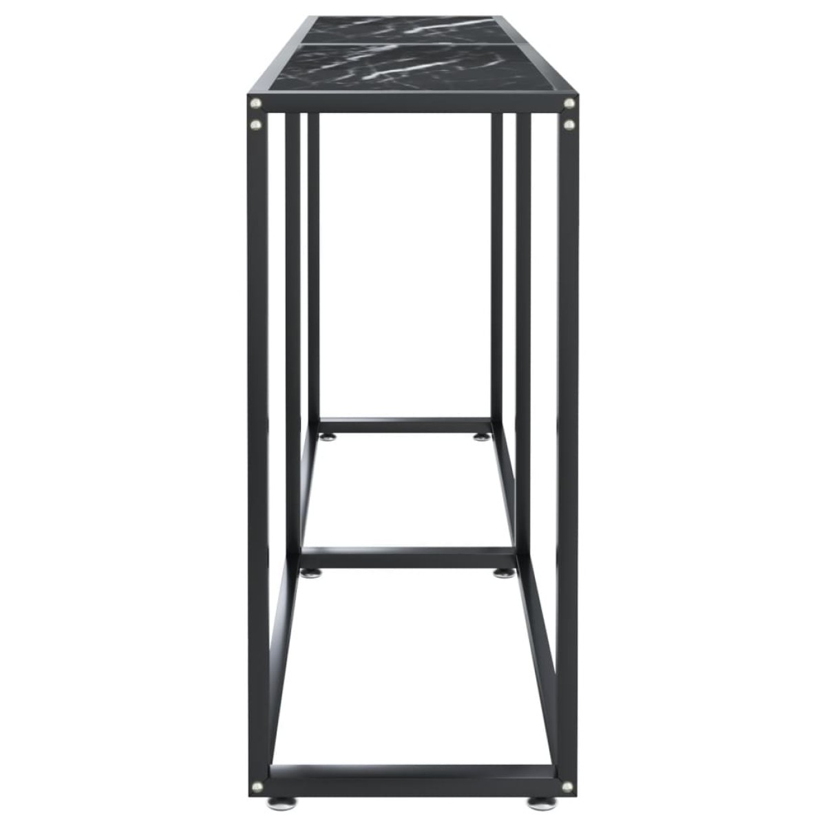 vidaXL Τραπέζι Κονσόλα Μαύρο Όψη Μαρμάρου 140x35x75,5 εκ. Ψημένο Γυαλί