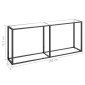 vidaXL Τραπέζι Κονσόλα Διαφανές 180x35x75,5 εκ. από Ψημένο Γυαλί