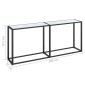vidaXL Τραπέζι Κονσόλα Λευκό Όψη Μαρμάρου 180x35x75,5 εκ. Ψημένο Γυαλί