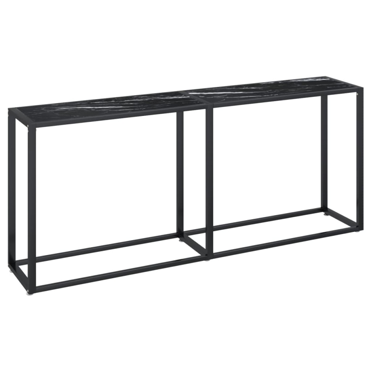vidaXL Τραπέζι Κονσόλα Μαύρο Όψη Μαρμάρου 180x35x75,5 εκ. Ψημένο Γυαλί