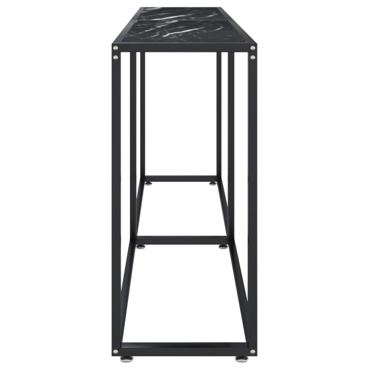 vidaXL Τραπέζι Κονσόλα Μαύρο Όψη Μαρμάρου 180x35x75,5 εκ. Ψημένο Γυαλί