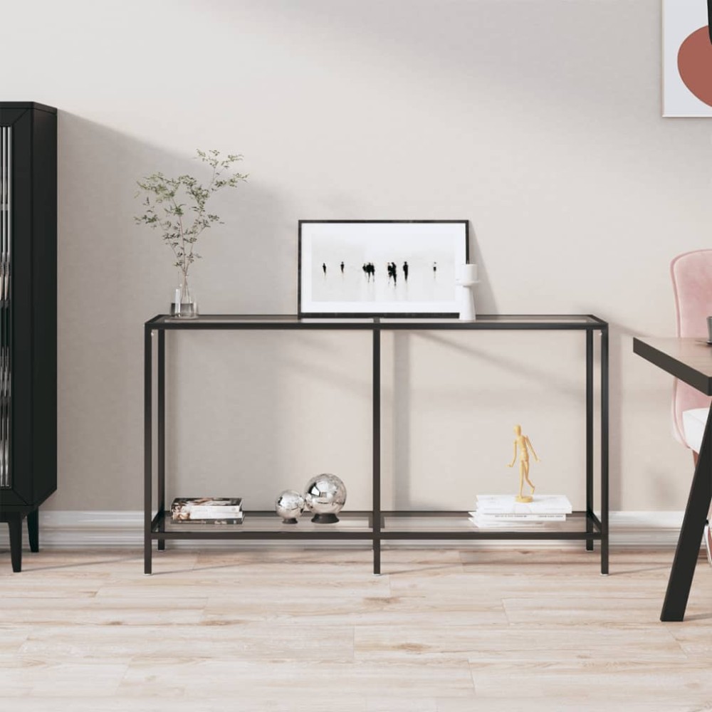 vidaXL Τραπέζι Κονσόλα Διαφανές 140 x 35 x 75,5 εκ. από Ψημένο Γυαλί