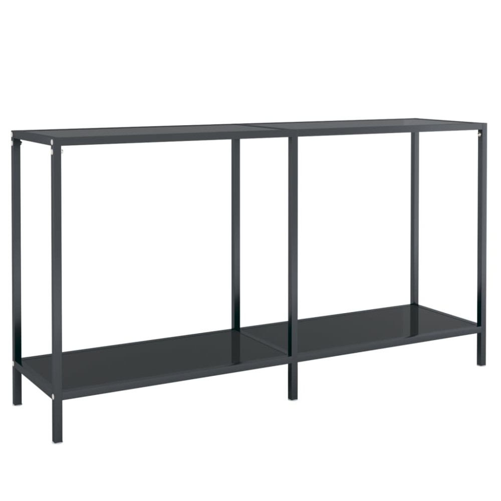 vidaXL Τραπέζι Κονσόλα Μαύρο 140 x 35 x 75,5 εκ. από Ψημένο Γυαλί