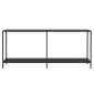 vidaXL Τραπέζι Κονσόλα Μαύρο 180 x 35 x 75,5 εκ. από Ψημένο Γυαλί