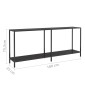 vidaXL Τραπέζι Κονσόλα Μαύρο 180 x 35 x 75,5 εκ. από Ψημένο Γυαλί