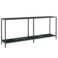 vidaXL Τραπέζι Κονσόλα Μαύρο 180 x 35 x 75,5 εκ. από Ψημένο Γυαλί