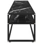vidaXL Έπιπλο Τηλεόρασης Λευκό Όψη Μαρμάρου 180x40x40,5εκ Γυαλί Ασφαλ.
