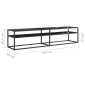 vidaXL Έπιπλο Τηλεόρασης Λευκό Όψη Μαρμάρου 180x40x40,5εκ Γυαλί Ασφαλ.