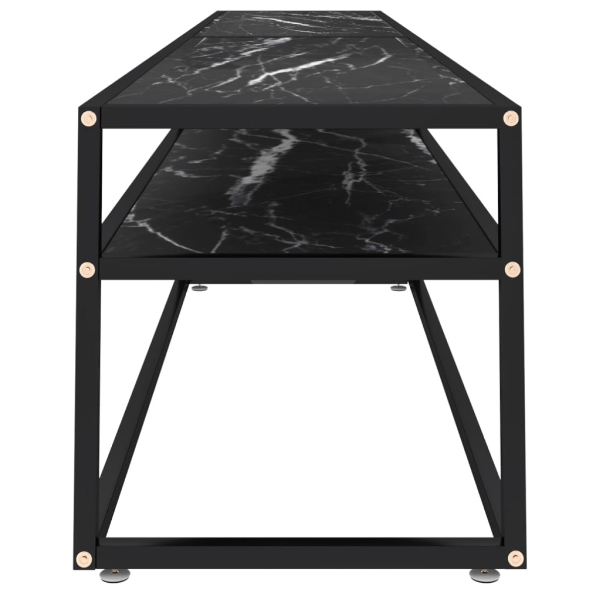 vidaXL Έπιπλο Τηλεόρασης Μαύρο Όψη Μαρμάρου 220x40x40,5εκ Ψημένο Γυαλί