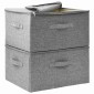 vidaXL Κουτιά Αποθήκευσης 2 τεμ. Γκρι 43 x 34 x 23 εκ. Υφασμάτινα