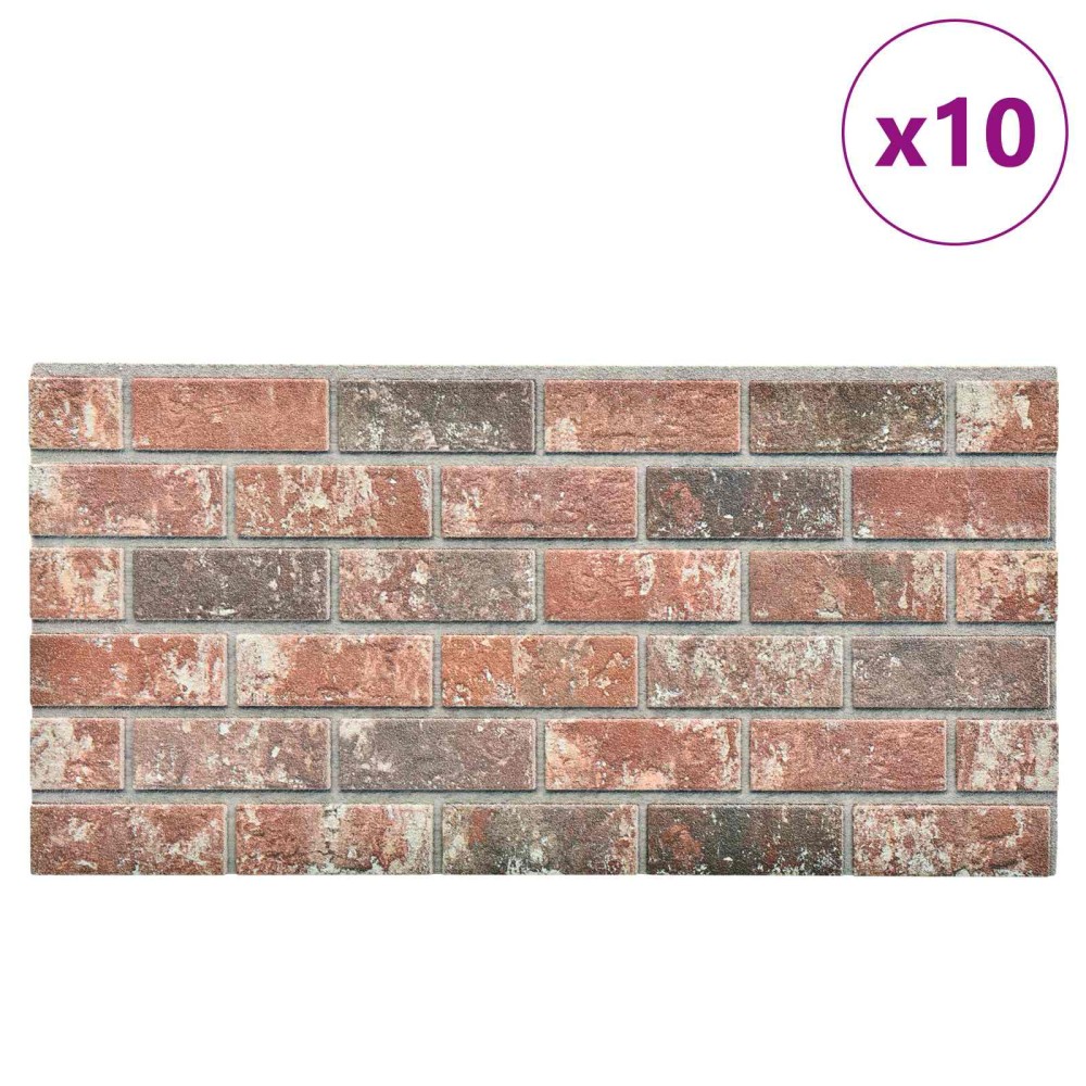 vidaXL Πάνελ τοίχου 10 τμχ. 100 x 50 cm Σκούρο Καφέ και Γκρι Αφρός EPS