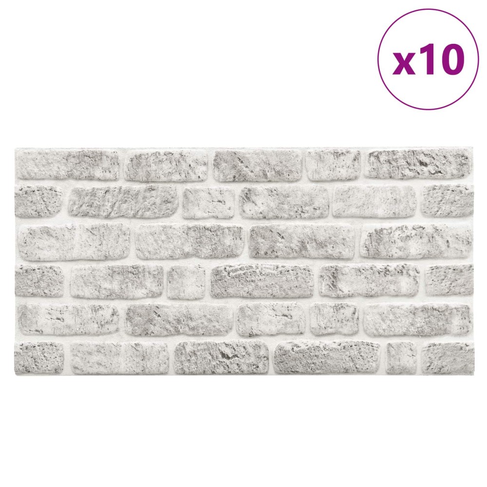 vidaXL Πάνελ τοίχου 10 τμχ. 100 x 50 cm Ανοιχτό γκρι Αφρός EPS