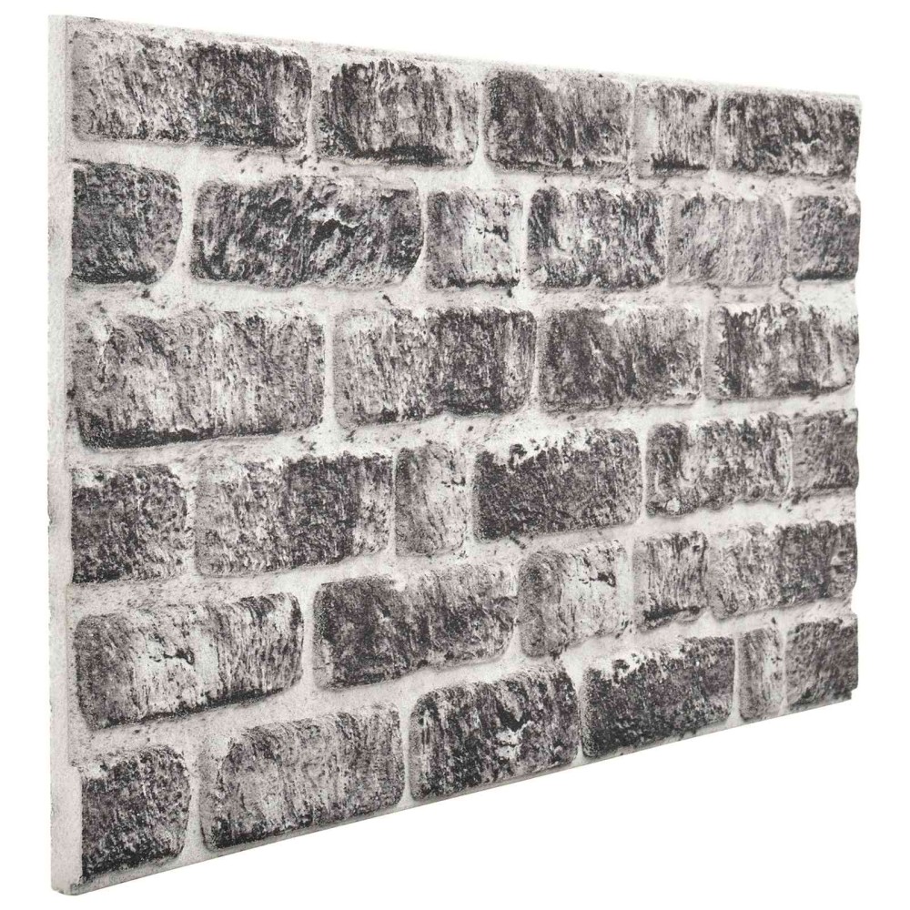 vidaXL Πάνελ τοίχου 10 τμχ. 100 x 50 cm Σκούρο Γκρι και Λευκό