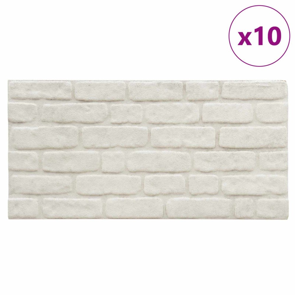 vidaXL Πάνελ τοίχου 10 τμχ. 100 x 50 cm Λευκό Αφρός EPS